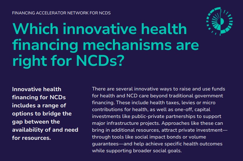Which innovative health financing mechanisms are right for NCDs?